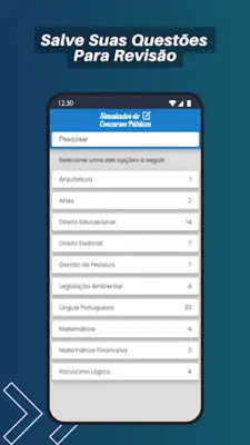 Simulados de Concursos Públicos android App screenshot 2