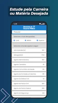 Simulados de Concursos Públicos android App screenshot 4